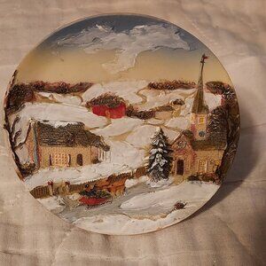 K's Collection Winter Holiday Mini Plate Aproximately 4 1/2"